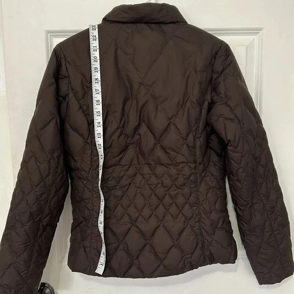 Eddie Bauer premium goose down quilted jacket size small brown zip up - Picture 6 of 10